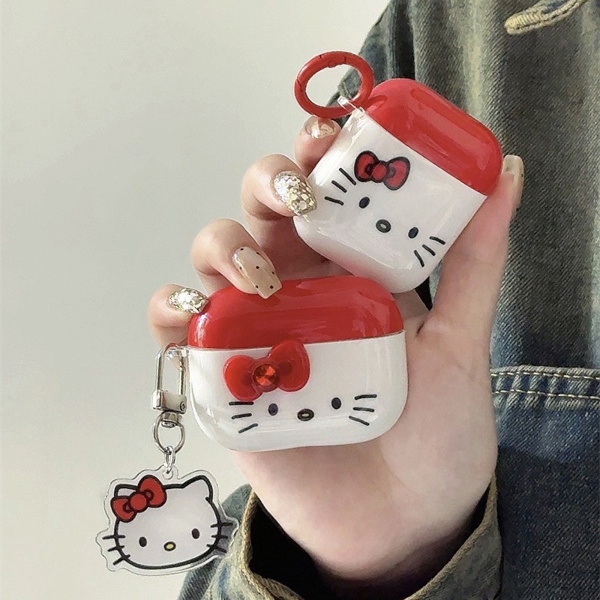 Case Airpod Hello Kitty Nơ Đỏ - PRO/PRO2