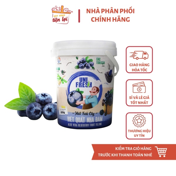 Mứt trái cây Việt Quất Nha Đam Unifresh Xô 950gr