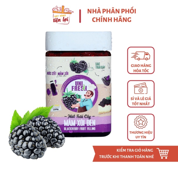 Mứt trái cây Mâm Xôi Đen Unifresh Lọ 350gr