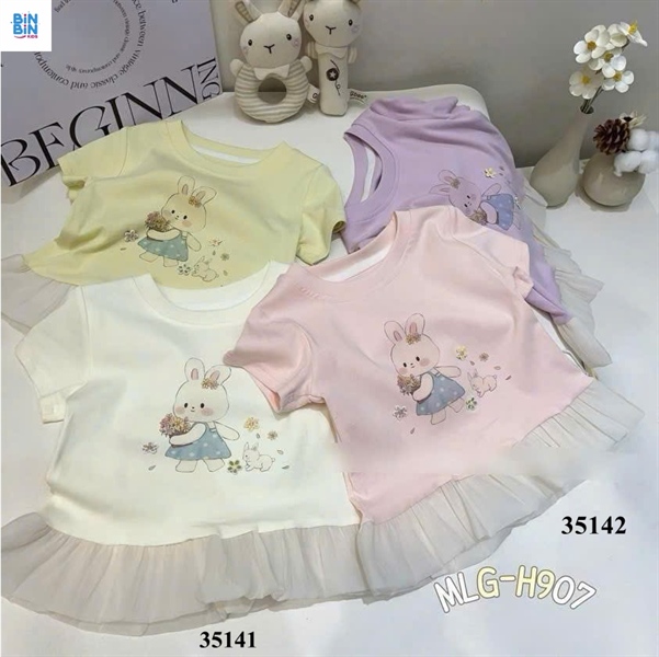 35141-Áo Thỏ Kem Lai Voan