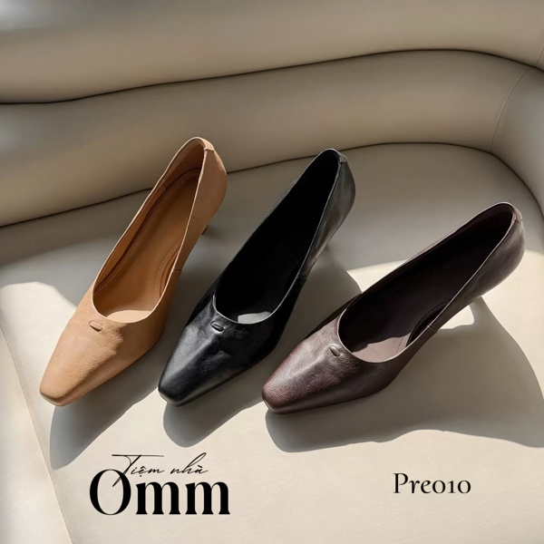 Pre010 Hàng có sẵn Giày 5cm da thật DSQC