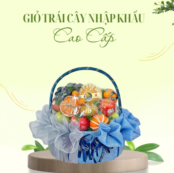 Giỏ Trái Cây Cao Cấp Tone Xanh Hiện Đại