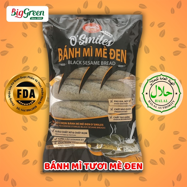 Bánh Mỳ Tươi Mè Đen O'Smiles - 350G