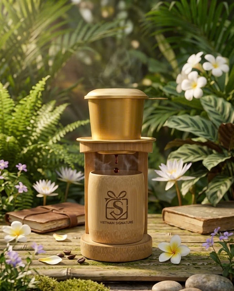 Giá đỡ phin cafe bằng tre nguyên khối