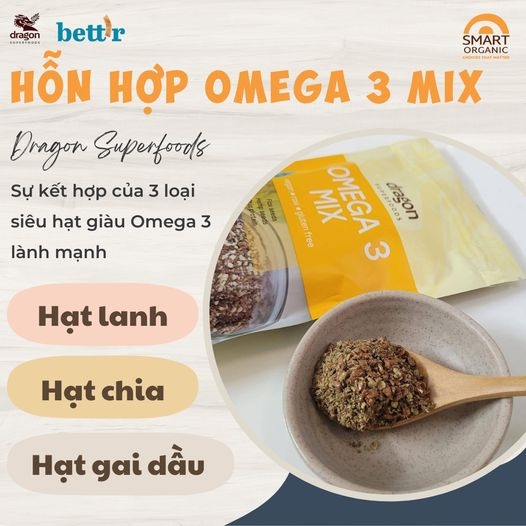 Hỗn hợp hạt Omega 3 hữu cơ Dragon Superfoods 200g