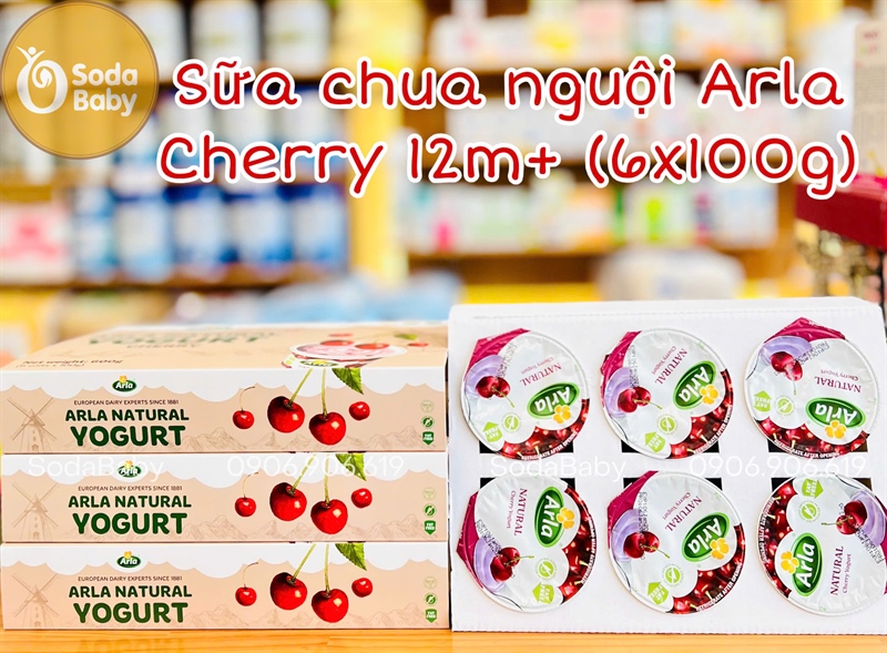 Sữa chua nguội Arla 12m+ (100gx6) - Cherry