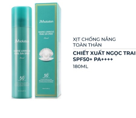Xịt chống nắng toàn thân JMsolution Marine Luminous Pearl Sun Spray SPF50+ PA++++ từ ngọc trai 180ml