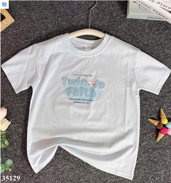 35129-Áo thun Twin xanh