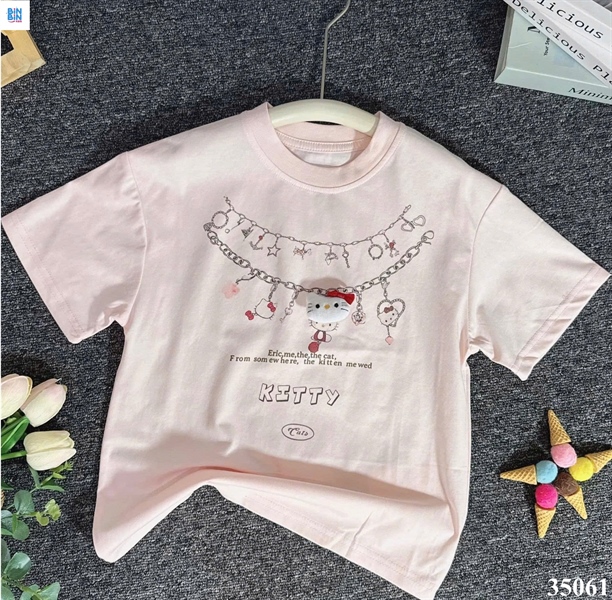 35061-Áo Kitty Vòng Cổ Hồng