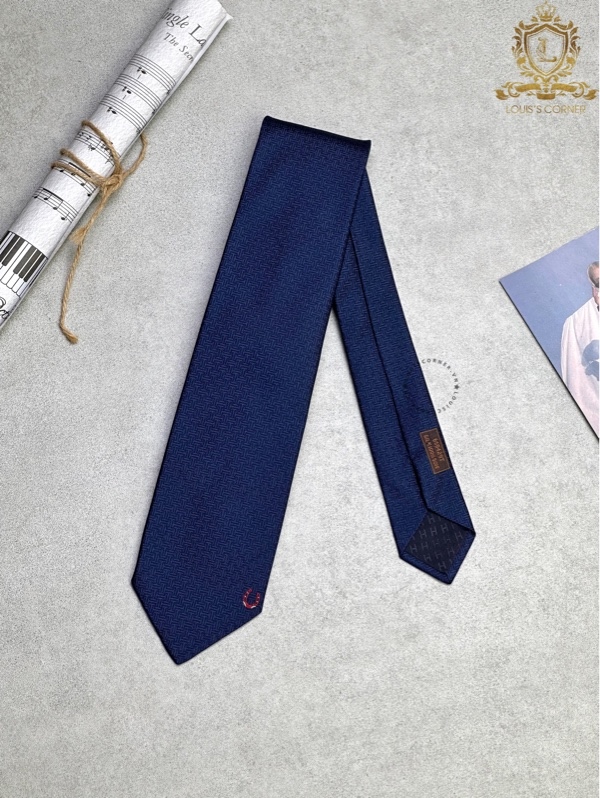 Cravate Hermes loudre marine / rouge