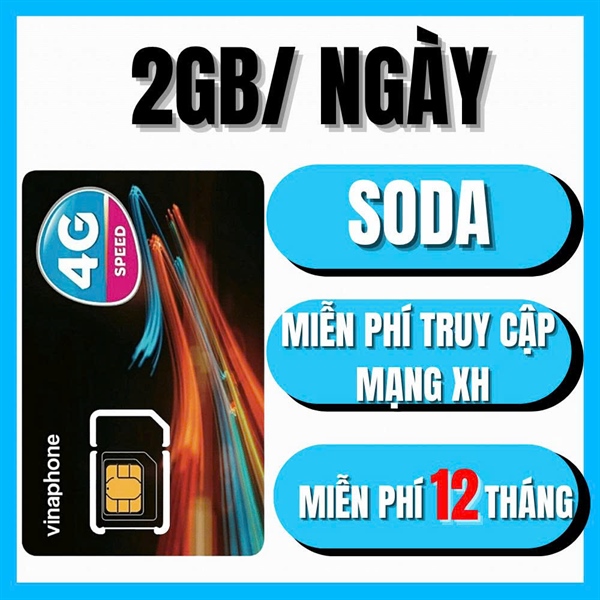 Sim 4G vinaphone gói Mutisim soda 4G 60GB tháng