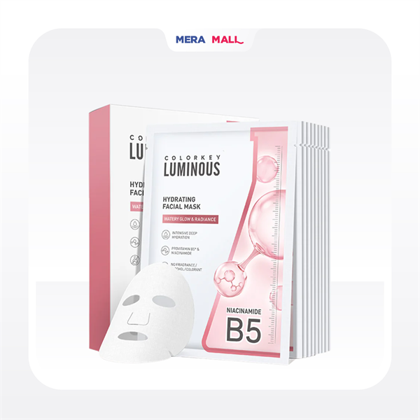 [ Hàng Công Ty ] Hộp 10 Miếng Mặt Nạ Colorkey Luminous “Niacinamide” - Hộp Hồng