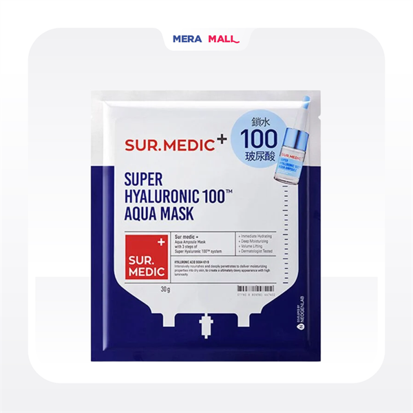 [ Hàng Công Ty ] Mặt Nạ Sur Medic Super - #Hyaluronic Acid 100 Aqua Mask
