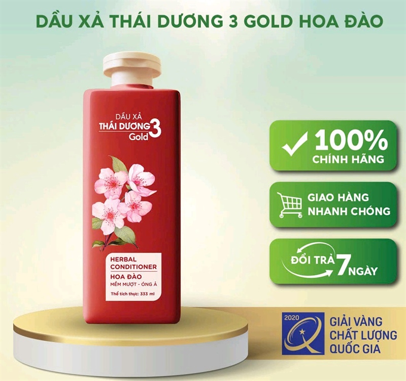 Dầu xả Thái dương 3 Hoa đào 333ml