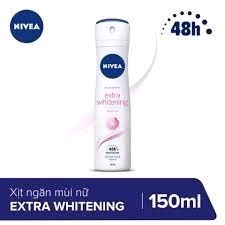 Xịt khử mùi nữ Nivea extra whitening 150M