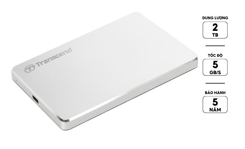 Ổ cứng gắn ngoài Transcend 2TB 2.5" - Bảo hành 05 năm