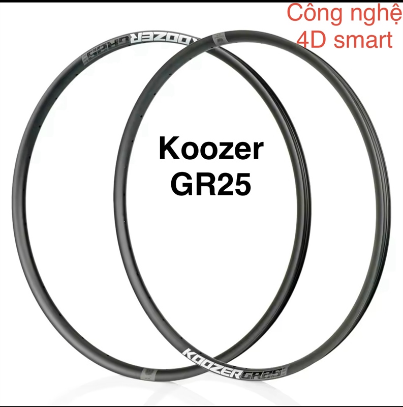 Vành nhôm xe đạp Nhôm Koozer GR25 4D smart Tubuless