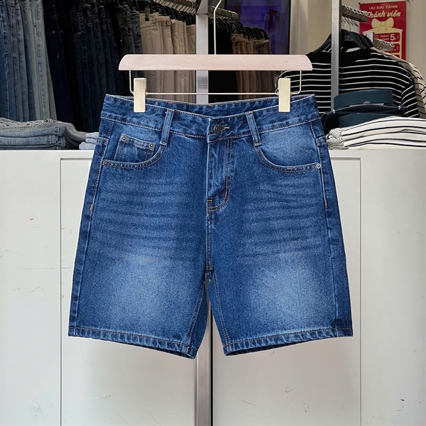 Quần Jean short Cotton Regular ống ôm vừa - màu xanh đậm 1260