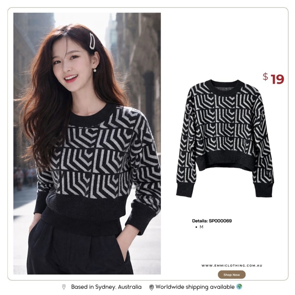 Noir Geometry Sweater
