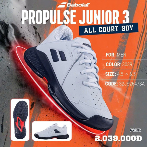 Giền Pickleball - GIÀY BABOLAT PROPULSE JUNIOR 3 ALL COURT BOY