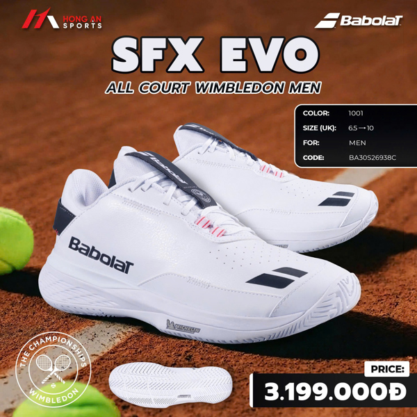 Giền Pickleball - GIÀY BABOLAT SFX EVO WIMBLEDON ALL COURT MEN