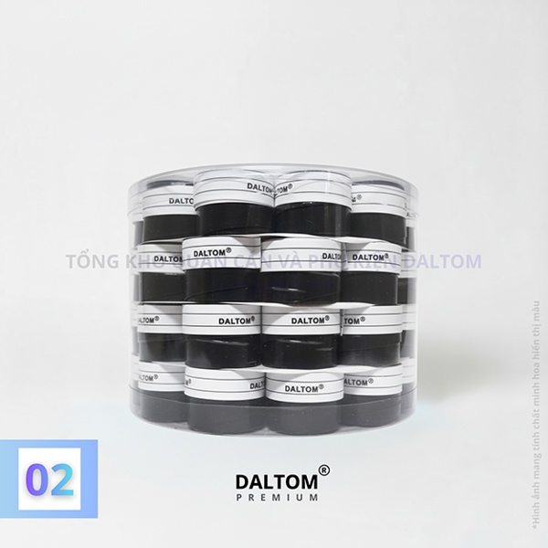 Quấn cán Daltom 2 lớp Màu Đen | 120 x 25 x 0.07 mm | Dùng cho Cầu Lông, Tennis, Bóng Bàn, Pickleball, Câu Cá