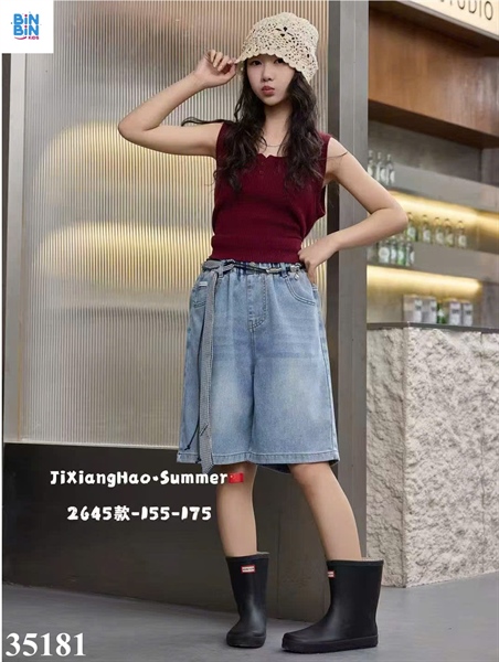 35181-Quần ngố fasin kid tim xanh