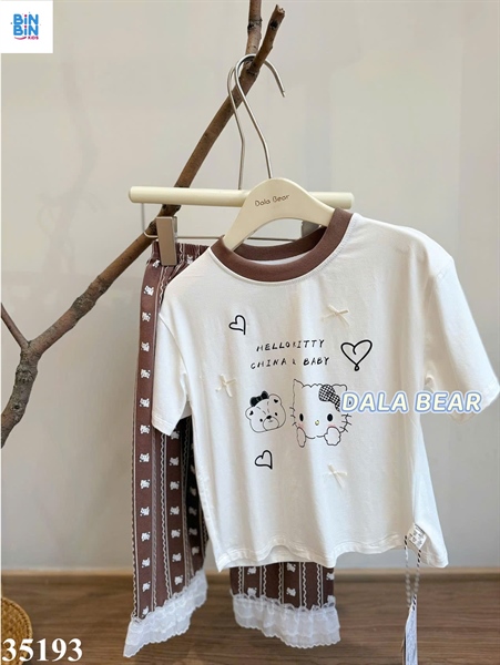 35193-Bộ KK QD Kitty viền nâu