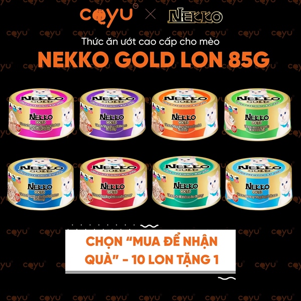 [Hoả Tốc] - Nekko Gold Lon 85G - Pate Thức Ăn Ướt Cho Mèo - Hàng Thái Cao Cấp - Date 2028 - Coyu