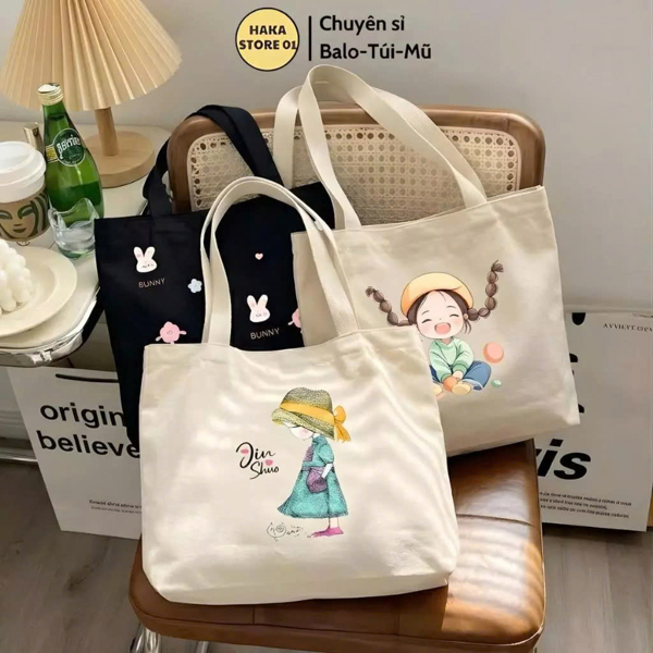 Túi tote canvas M58 2 lớp