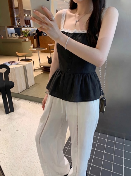 [T] Áo hai dây quai ren chun lưng