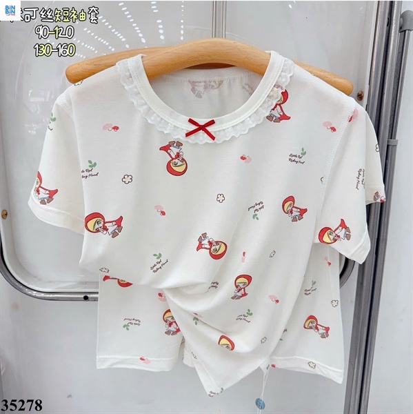 35278- Bộ tencel TN cô bé choàng khăn đỏ