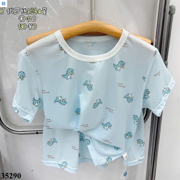 35290- Bộ tencel TN khủng long xanh