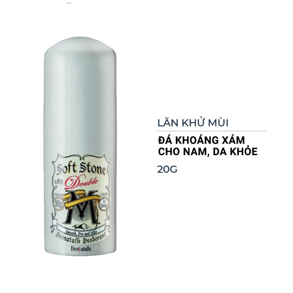 Lăn Khử Mùi Đá Khoáng Dạng Sáp Deonatulle xám cho nam không mùi