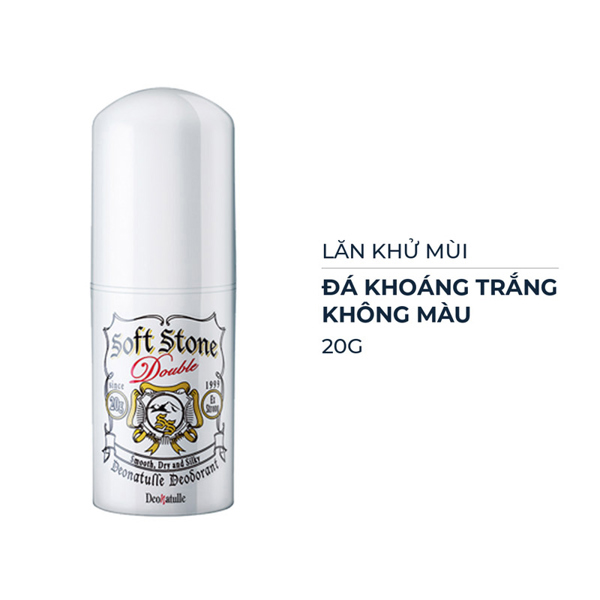 Lăn Khử Mùi Đá Khoáng Dạng Sáp Deonatulle KHÔNG MÙI MÀU TRẮNG