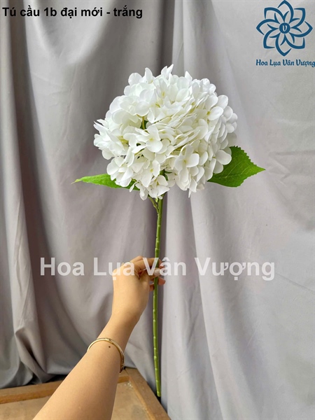 Tú cầu 1b đại mới - trắng - Hoa cành dài - Hoa Lụa Vân Vượng