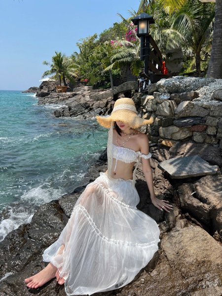 AREUM SET Chân váy dài JELLY SKIRT x quần LUMI SHORTS - Size M
