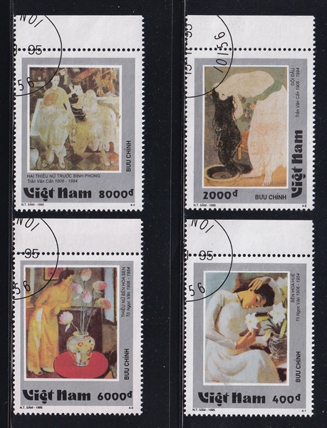 Bộ 4 Tem Bưu Chính Việt Nam - Hội Họa Việt Nam 1995 (4) | Used/CTO