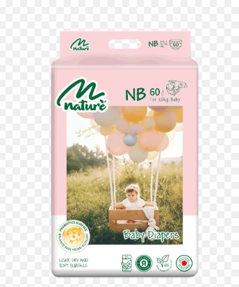 Tã dán trẻ em New Nature size newborn (Bịch 60 cái)