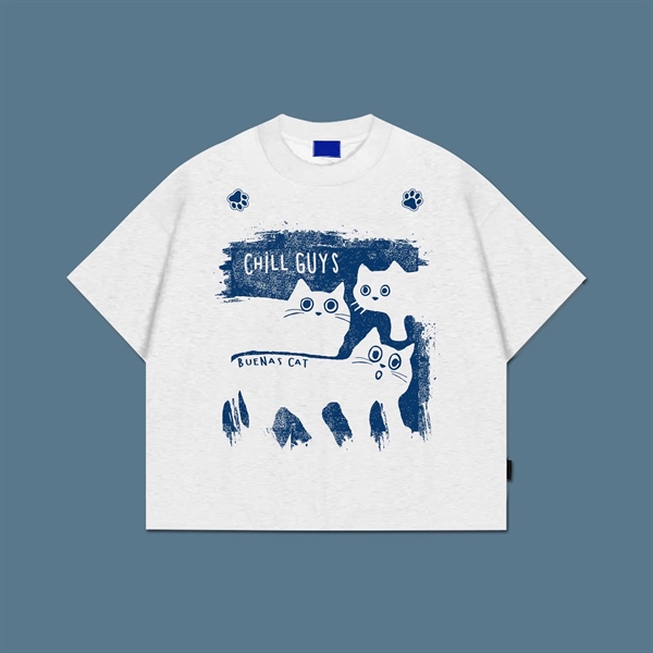 BUENAS® CHILL GUYS 2 BOXY TEE / JM09 - XÁM NHẠT