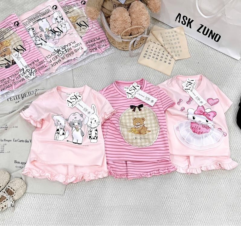 Set 3 bộ micky gấu mèo