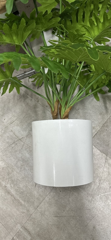 Chậu trụ trắng - Chậu để bàn - Hoa Lụa Vân Vượng