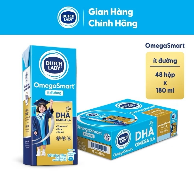 Sữa tươi ít đường Omega Smart Dutch Lady