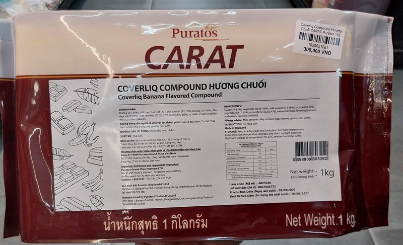 Coverliq Compound Hương Chuối CARAT Puratos 1kg