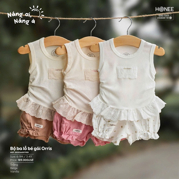 Honee Bộ ba lỗ bé gái Orris 7959