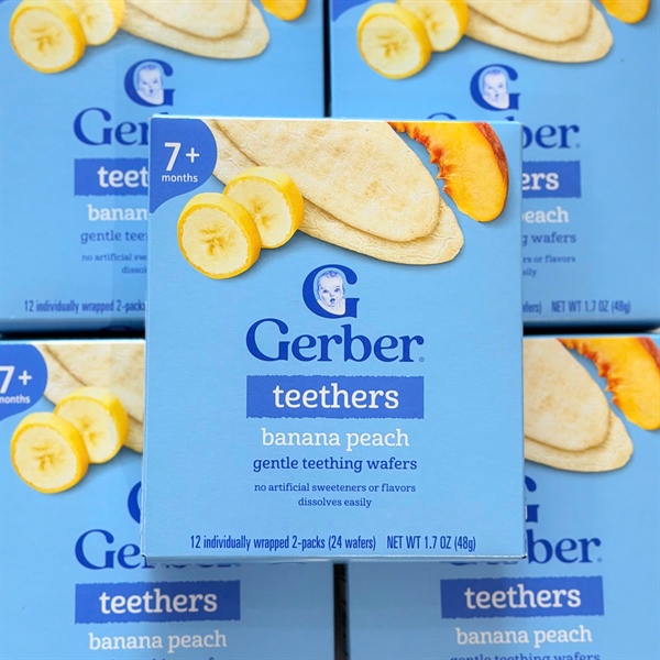 Bánh gạo Gerber Teethers 7M+ 48g Chuối đào