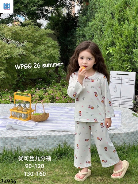 34936-Bộ tencel TD cô bé quàng khăn đỏ