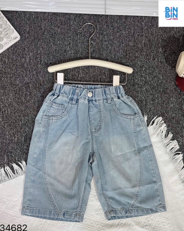 34682- Quần short jean xanh V Denimuo