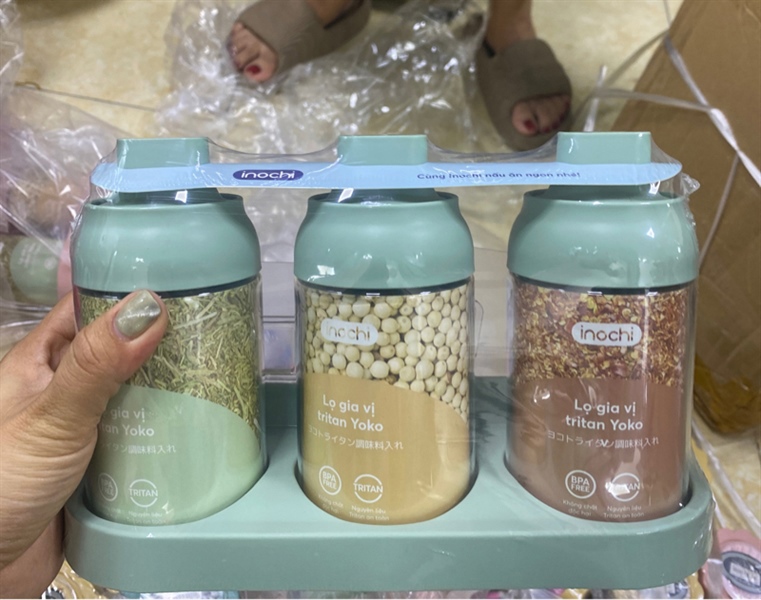 Bộ 3 lọ gia vị Tritan Yoko