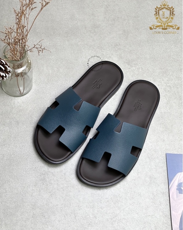 Dép Hermes taiga xanh đế nâu